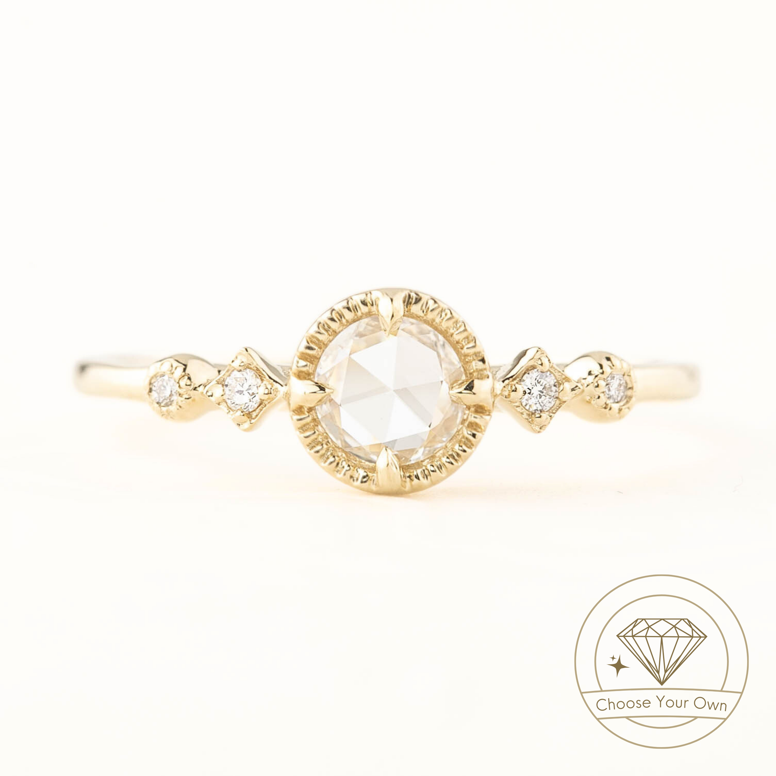 Stella Round Rose Cut Diamond Ring