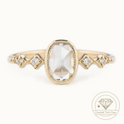 Celeste Oval Bezel Set Rose Cut Diamond Ring