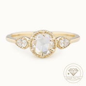 Diana Round Rose Cut Diamond Ring