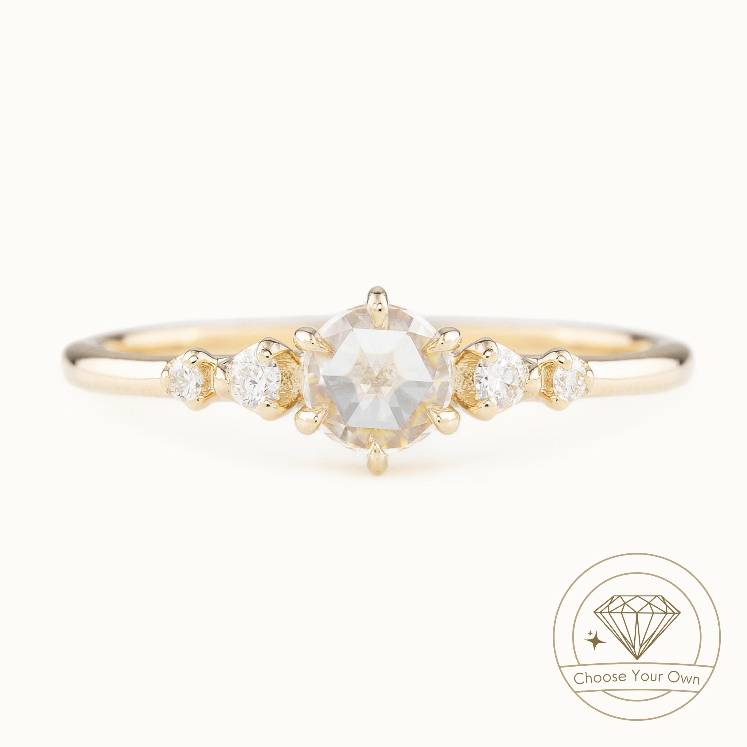 Mila Round Rose Cut Diamond Ring