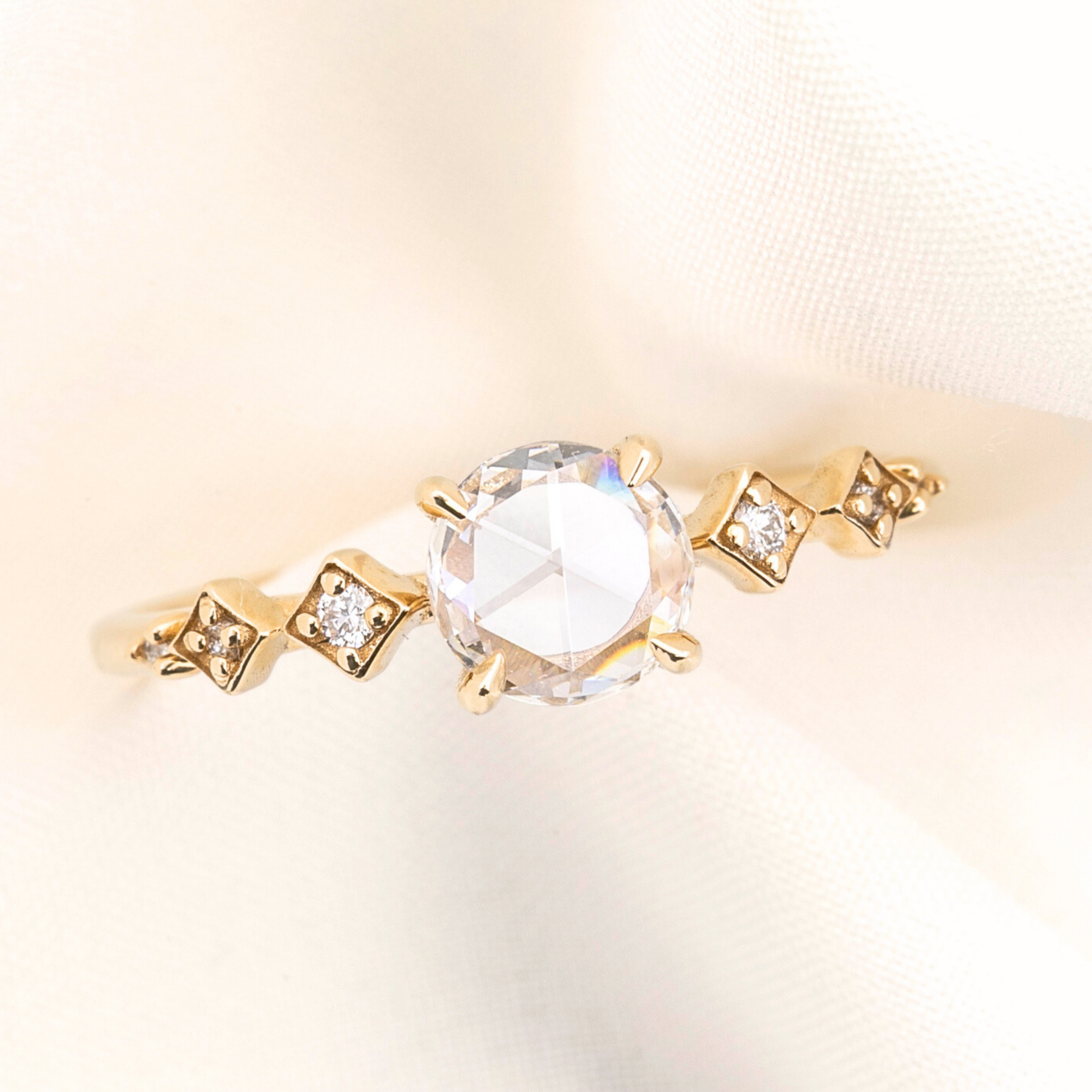Celeste Ring, 0.49ct Round Rose Cut Diamond