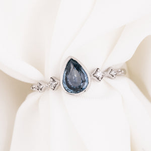 Celeste Ring, 0.62ct Blue Montana Sapphire
