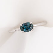 Sara Ring, 0.83ct Ocean East West Montana Sapphire, oval shape gemstone