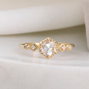 Stella Hexagon Round Rose Cut Diamond Ring
