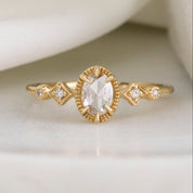 Stella Ring, 0.30ct Oval Rose Cut Diamond
