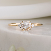 Emilie Ring, 0.50ct Round Rose Cut Diamond