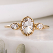 Diana Ring 0.50ct Oval Rose Cut Diamond