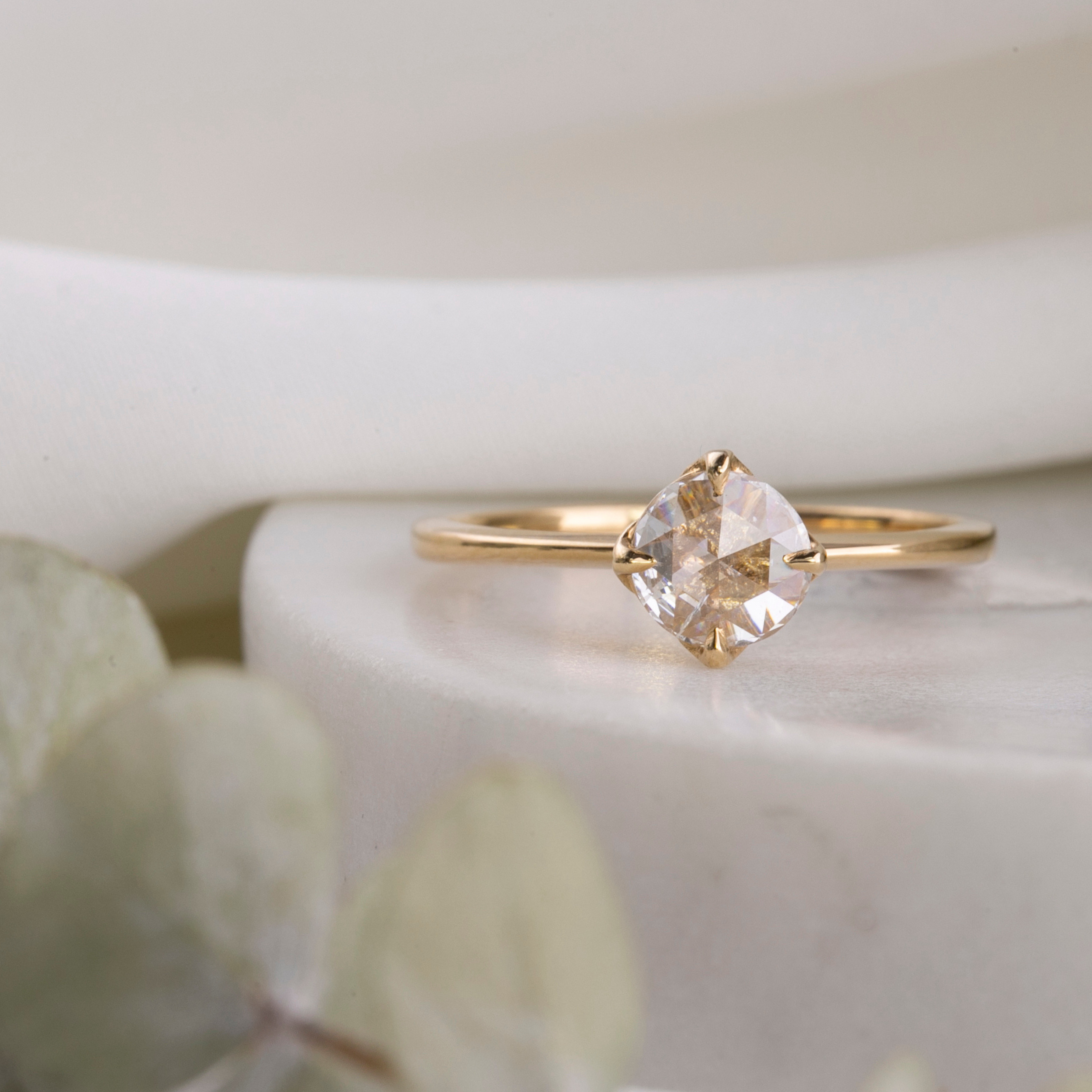 Alice Round Rose Cut Diamond Ring
