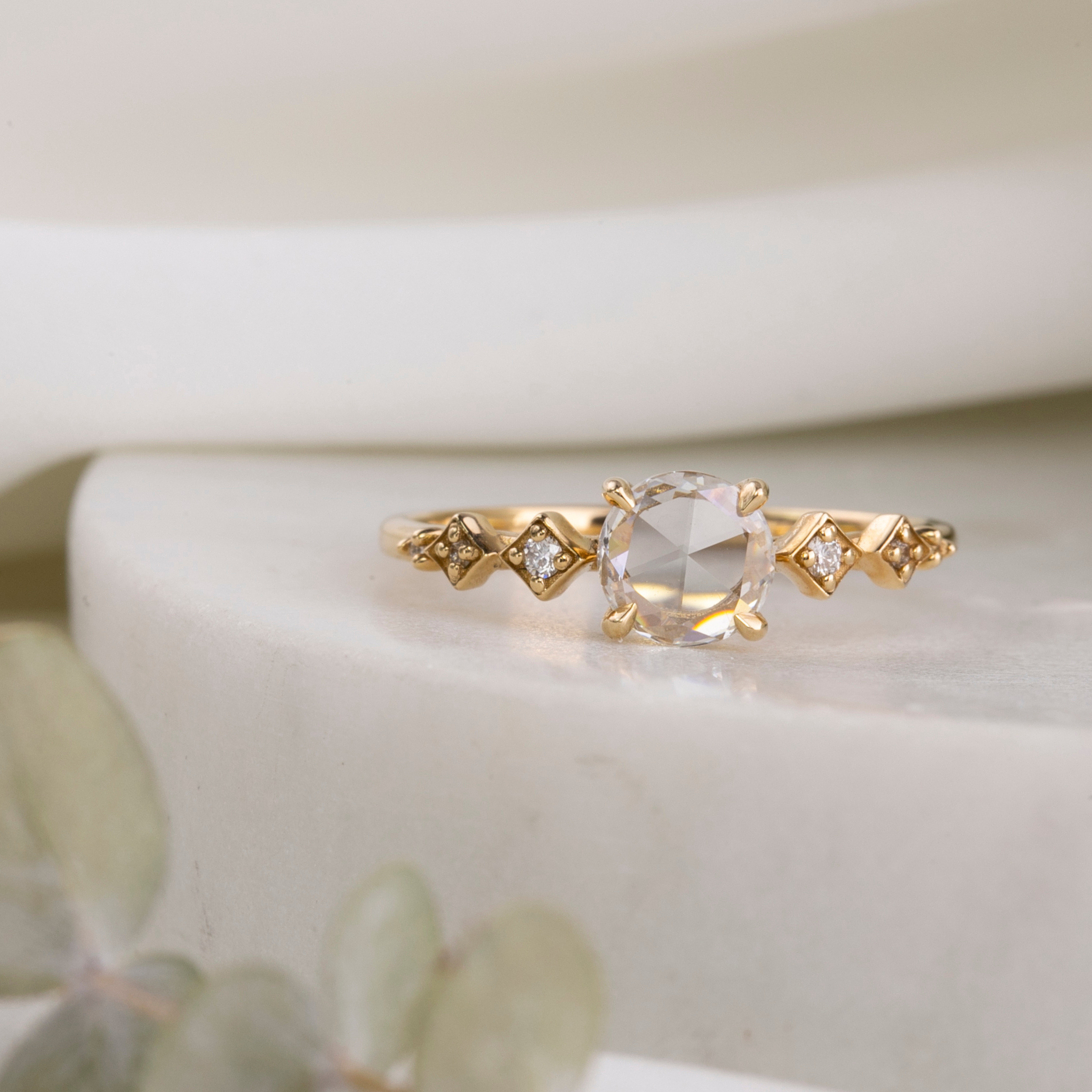 Celeste Round Rose Cut Diamond Ring