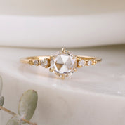 Estel Fleur Ring, 1.00ct Rose Cut Diamond | GIA Certified