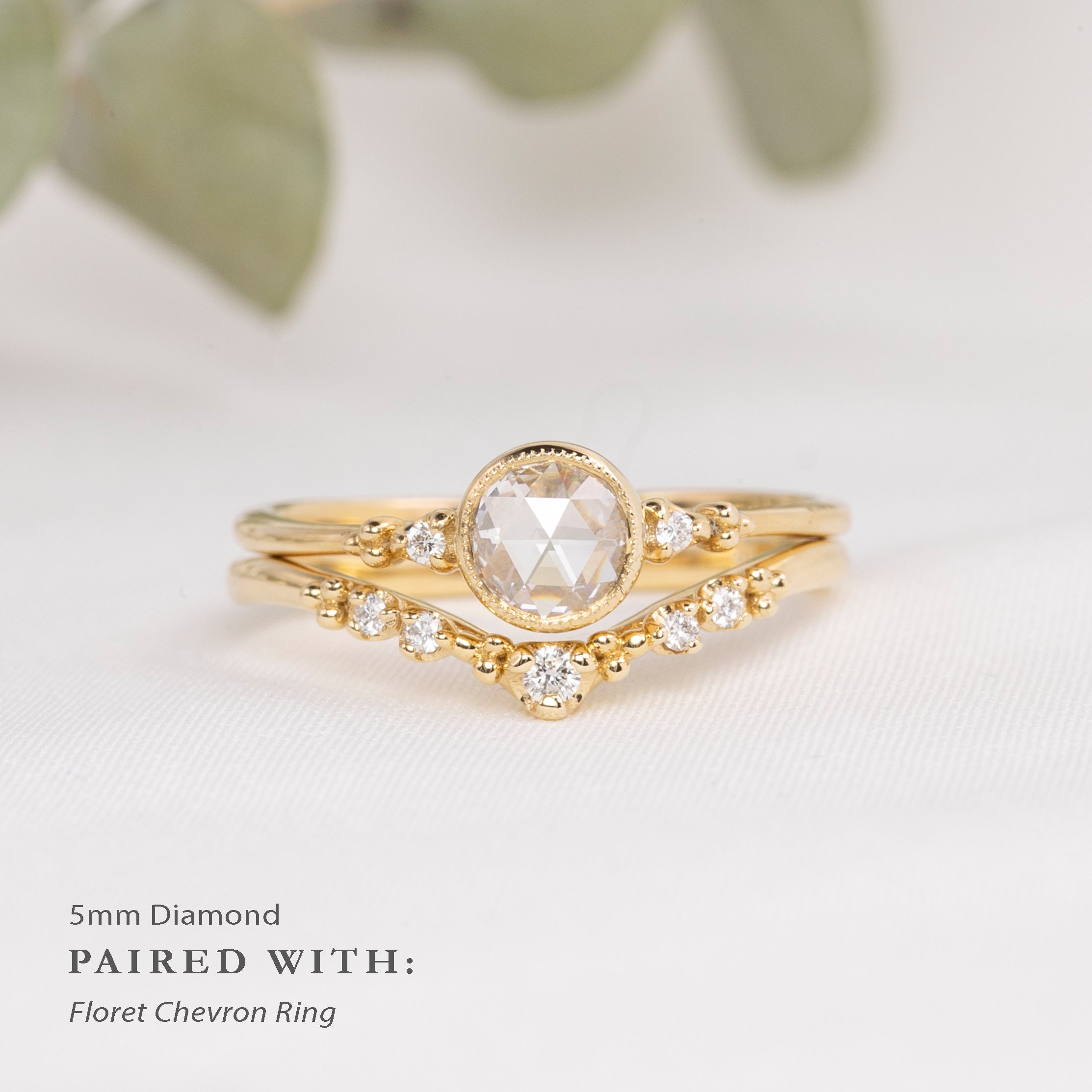 Estel Bezel Ring, 0.15ct Rose Cut Diamond