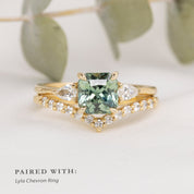 Olivia Ring, 1.79ct Light Green Srilanka Sapphire