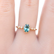 Teresa Ring, 2.19ct Light Green Madagascar Sapphire, oval shape gemstone