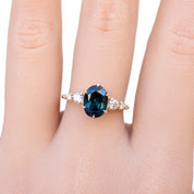 Estel Fleur Grand Ring, 2.46ct Queensland Sapphire, oval shape gemstone