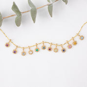 Birthstone Milgrain Hexagon Necklace