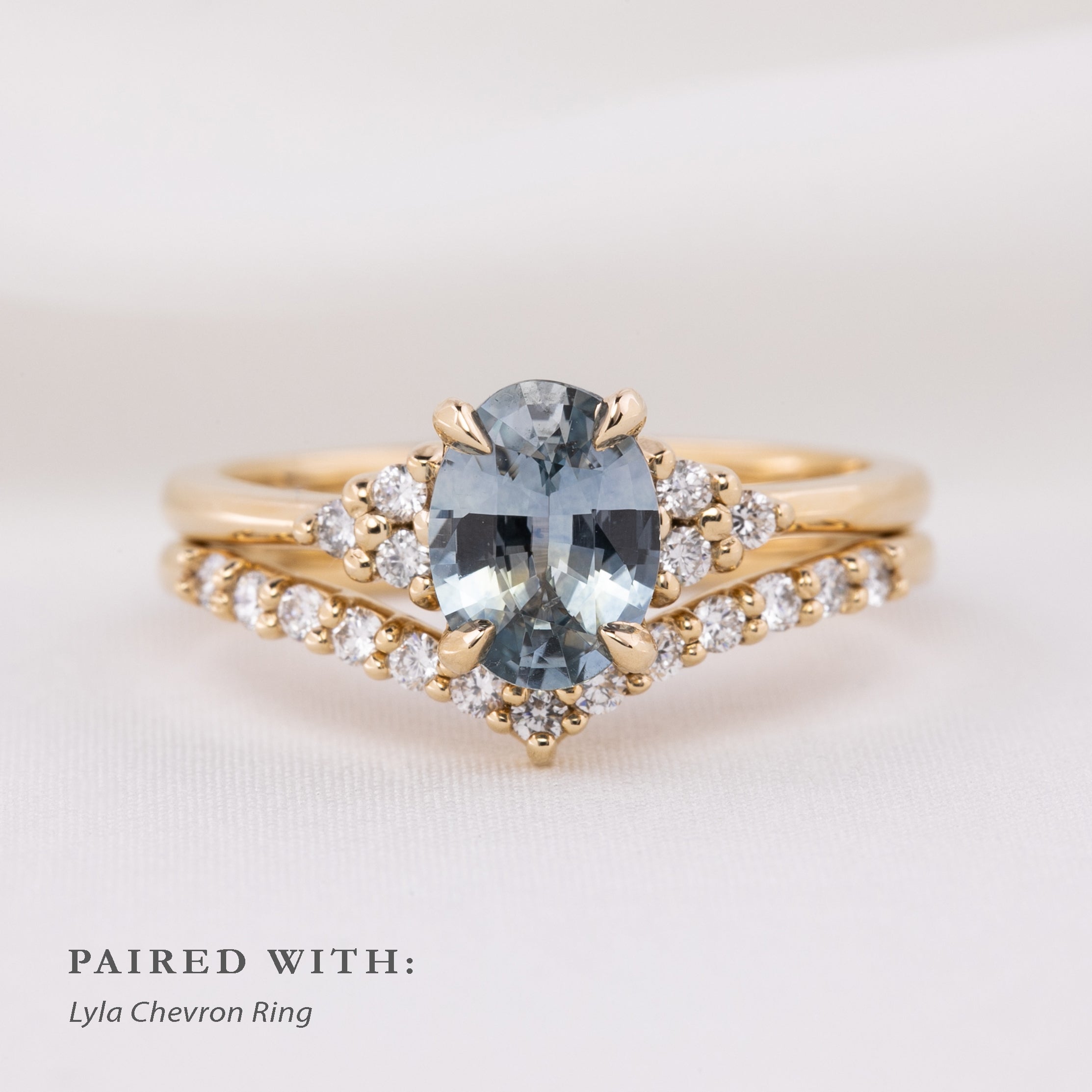 【一点物】テレサリング ・1.30ct・加熱モンタナ産アクアブルーサファイア・K14YG