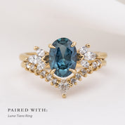 Nova Ring, 2ct Montana Sapphire, oval shape gemstone