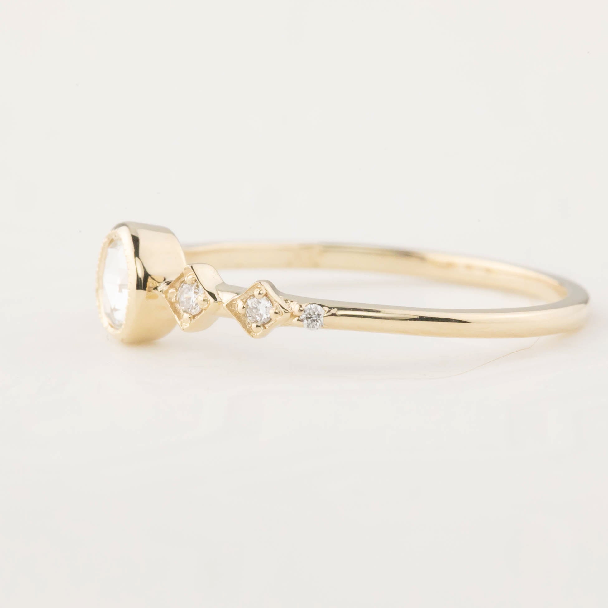 Celeste Round Bezel Set Rose Cut Diamond Ring