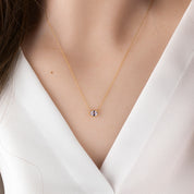 Dahlia Sapphire Solitaire Necklace
