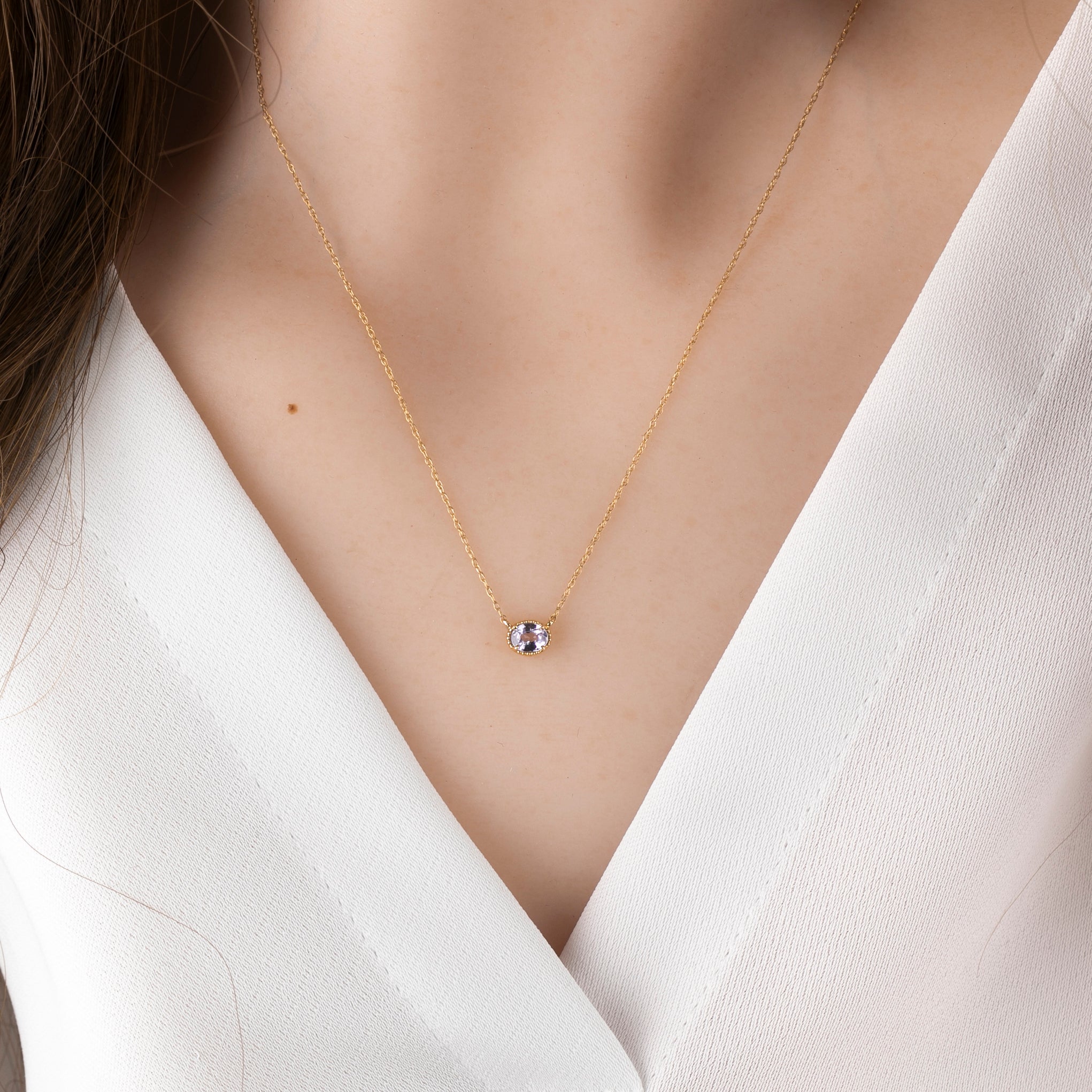 Dahlia Sapphire Solitaire Necklace