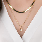 Patia Necklace, GIA certified Emerald-Cut Diamond (Charm Option)