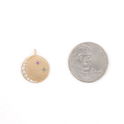 Crescent Birthstone Necklace (Charm Option)