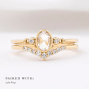Estel Ring, 0.30ct Oval Rose Cut Diamond