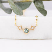 Moon & Star Necklace - Montana Sapphire