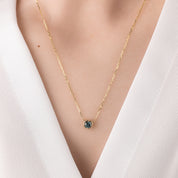 Dahlia 0.50ct Montana Sapphire Solitaire Necklace