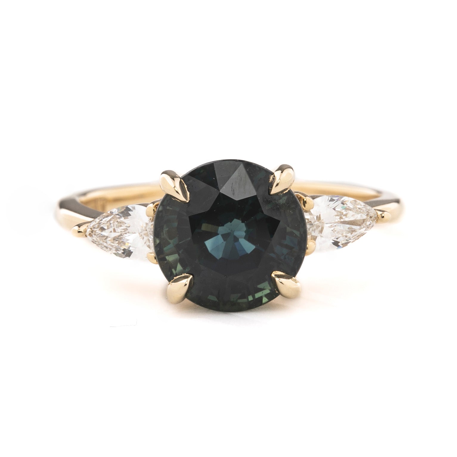 Olivia Grand Ring 3.60ct Deep Teal Blue Sapphire