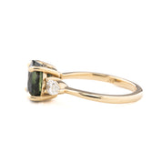 Olivia Grand Ring 3.60ct Deep Teal Blue Sapphire