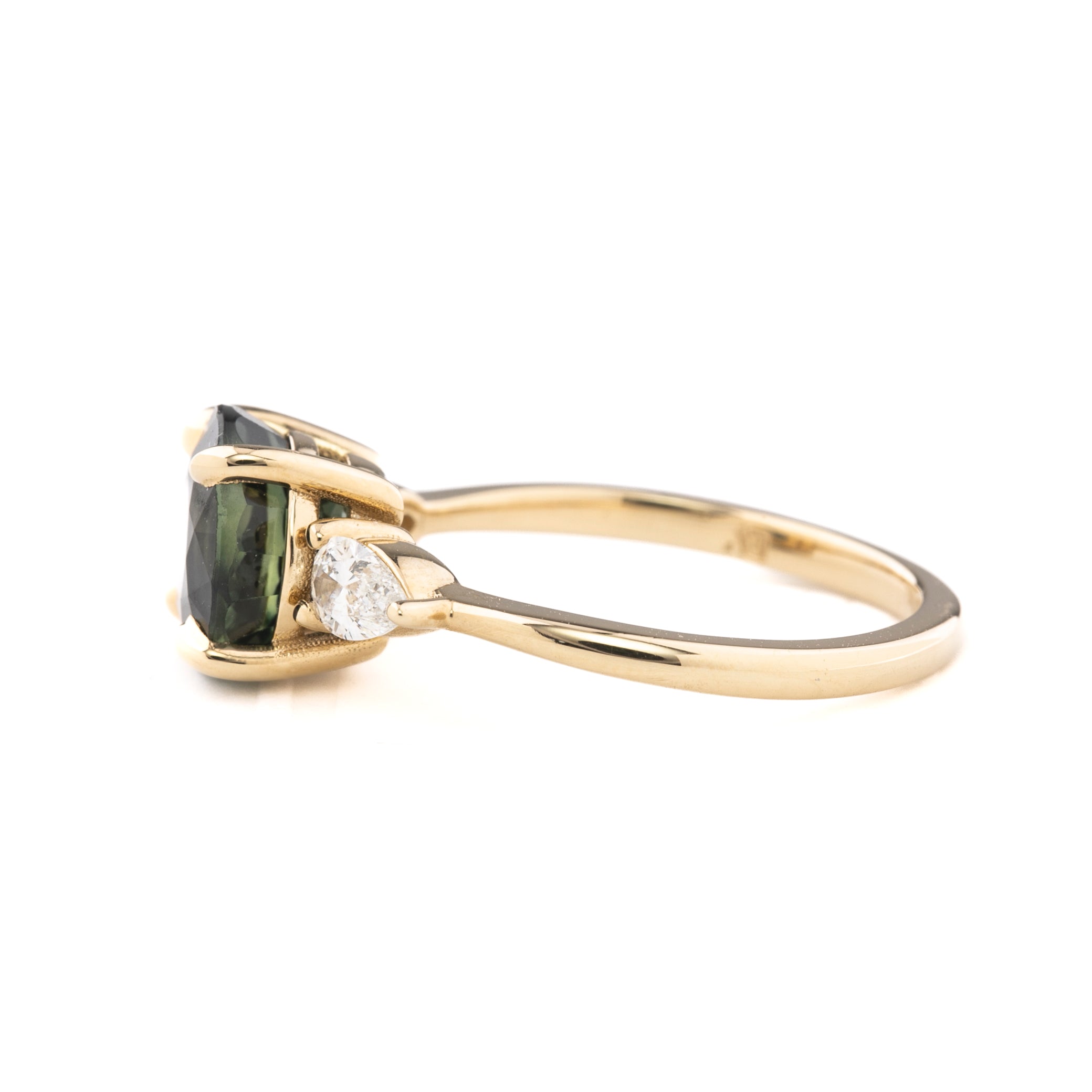 Olivia Grand Ring 3.60ct Deep Teal Blue Sapphire