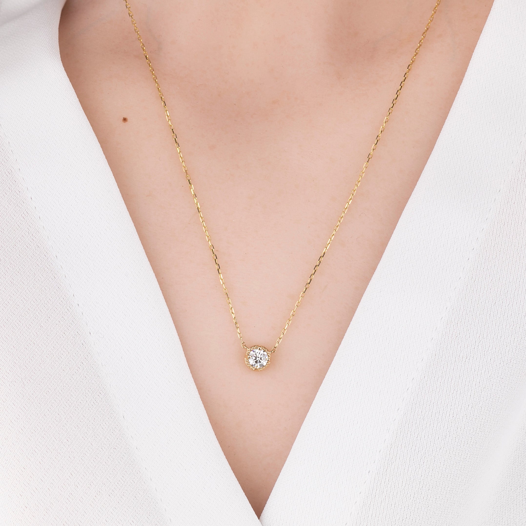 Dahlia 0.30ct GIA Certified Diamond Solitaire Necklace
