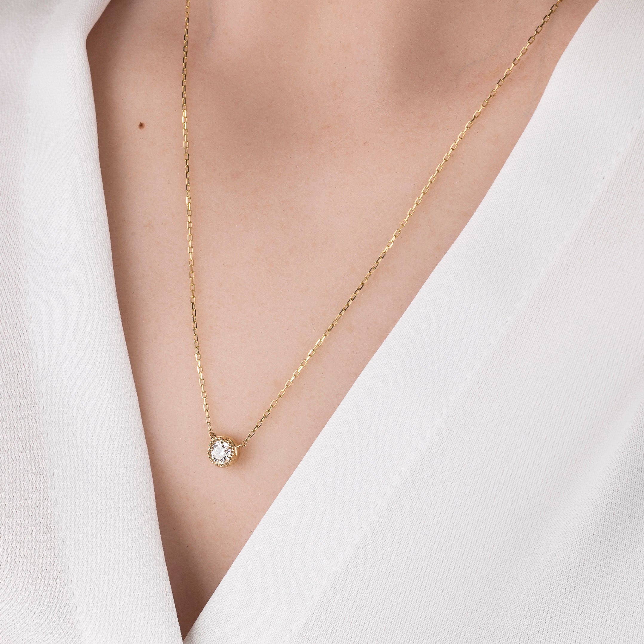 Dahlia 0.30ct GIA Certified Diamond Solitaire Necklace