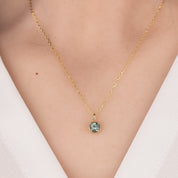Dahlia Necklace, 0.60ct Montana Sapphire (Charm option)