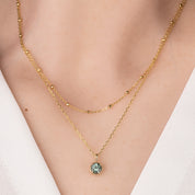 Dahlia Necklace, 0.60ct Montana Sapphire (Charm option)