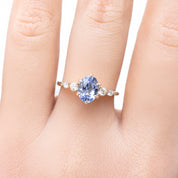 Estel Fleur Ring, 1.29ct Srilanka Sapphire, oval shape gemstone