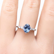 Estel Fleur Ring, 1.56ct Umba Sapphire, oval shape gemstone