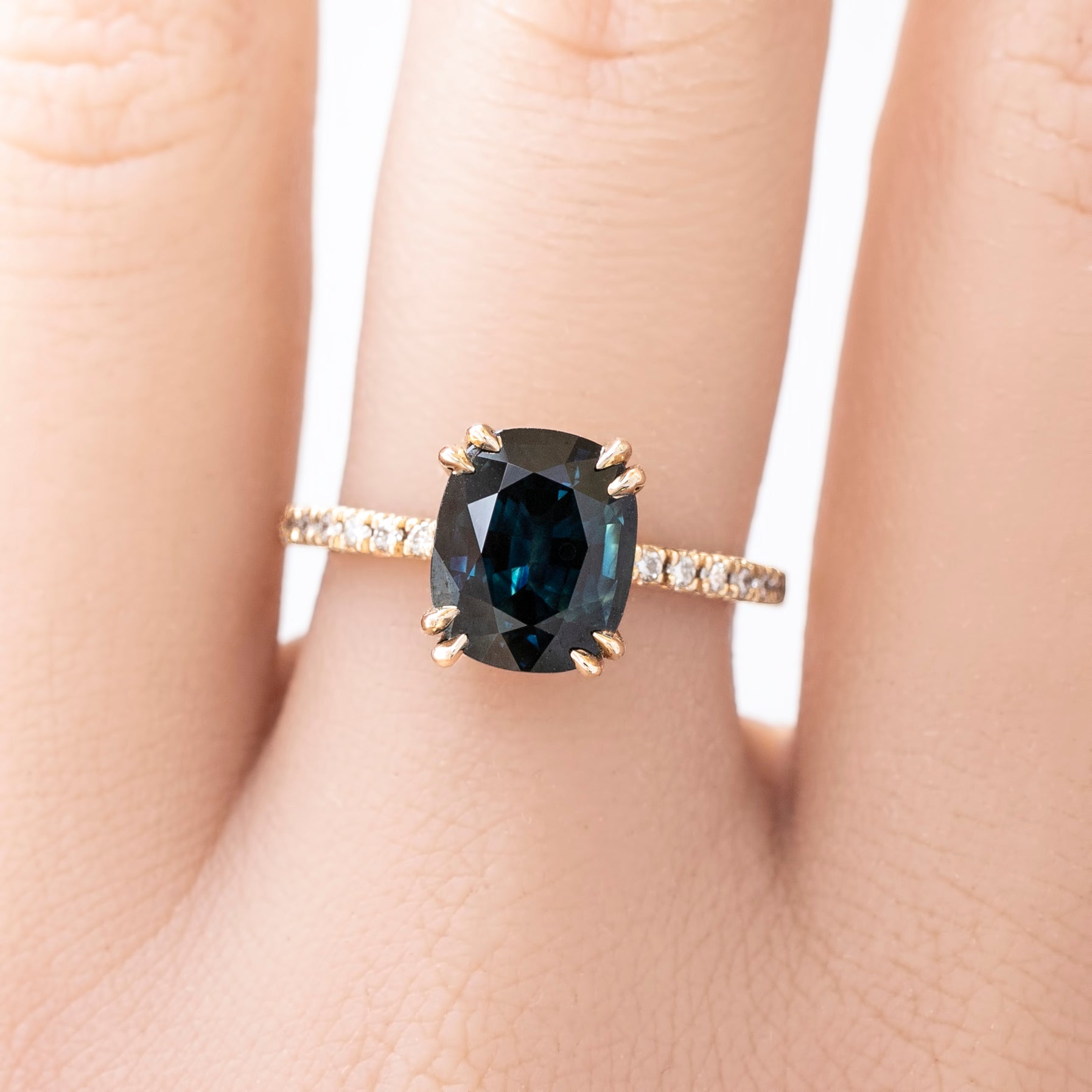 Sabrina Grand Ring, 3.39ct Teal Queensland Sapphire