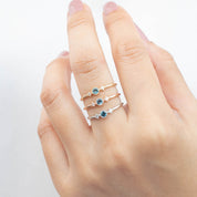 Moon & Star Ring, 0.15ct Montana Sapphire of your choice