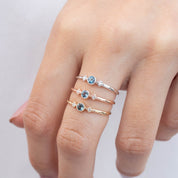 Moon & Star Ring, 0.15ct Montana Sapphire of your choice