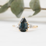 Claire Ring, 3.07ct Teal Blue Unheated Sapphire