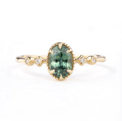 Teresa Ring, 2.19ct Light Green Madagascar Sapphire, oval shape gemstone