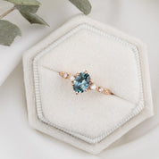 Estel Fleur Ring, 1.05ct Montana Sapphire, oval shape gemstone