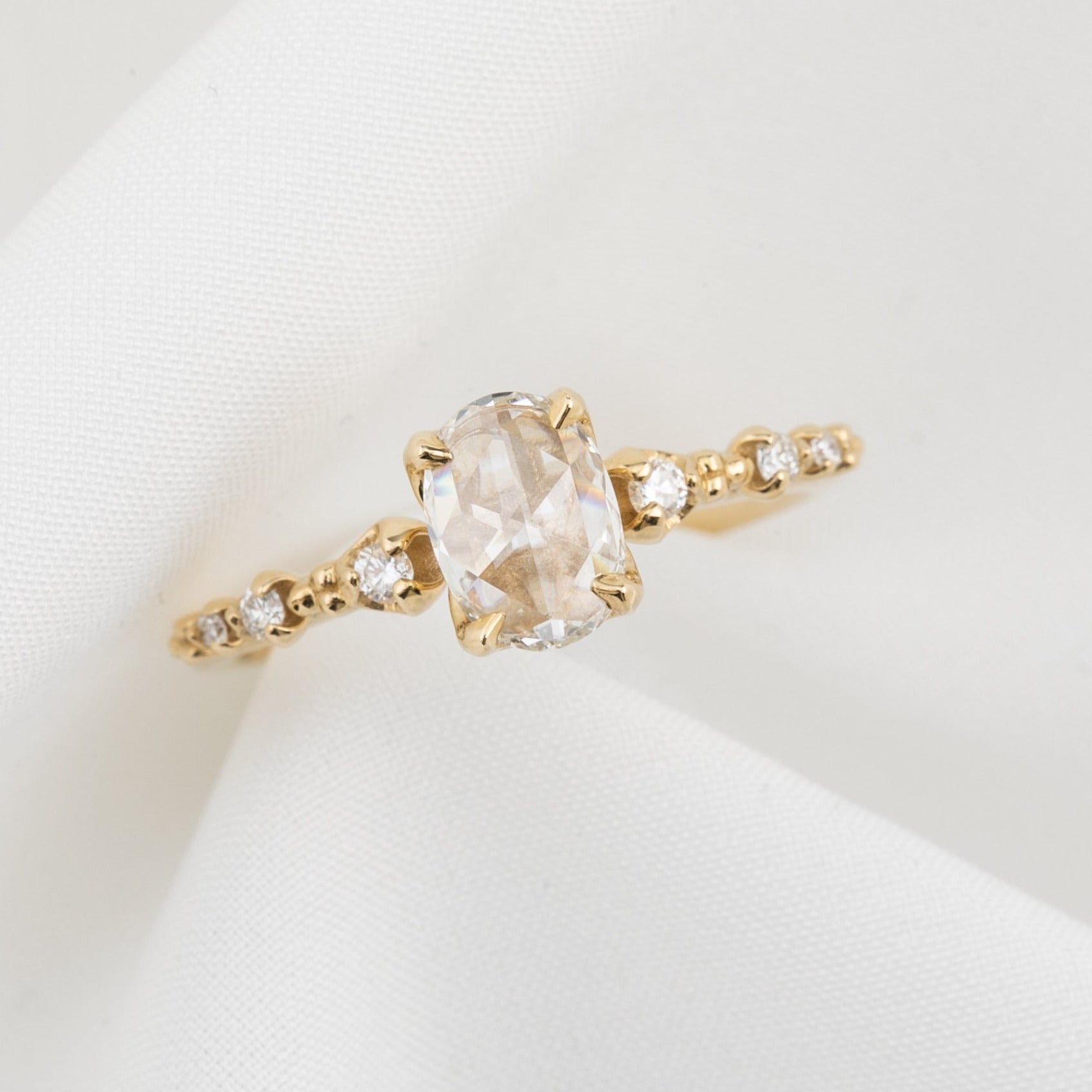 Wisteria Oval Rose Cut Diamond Ring