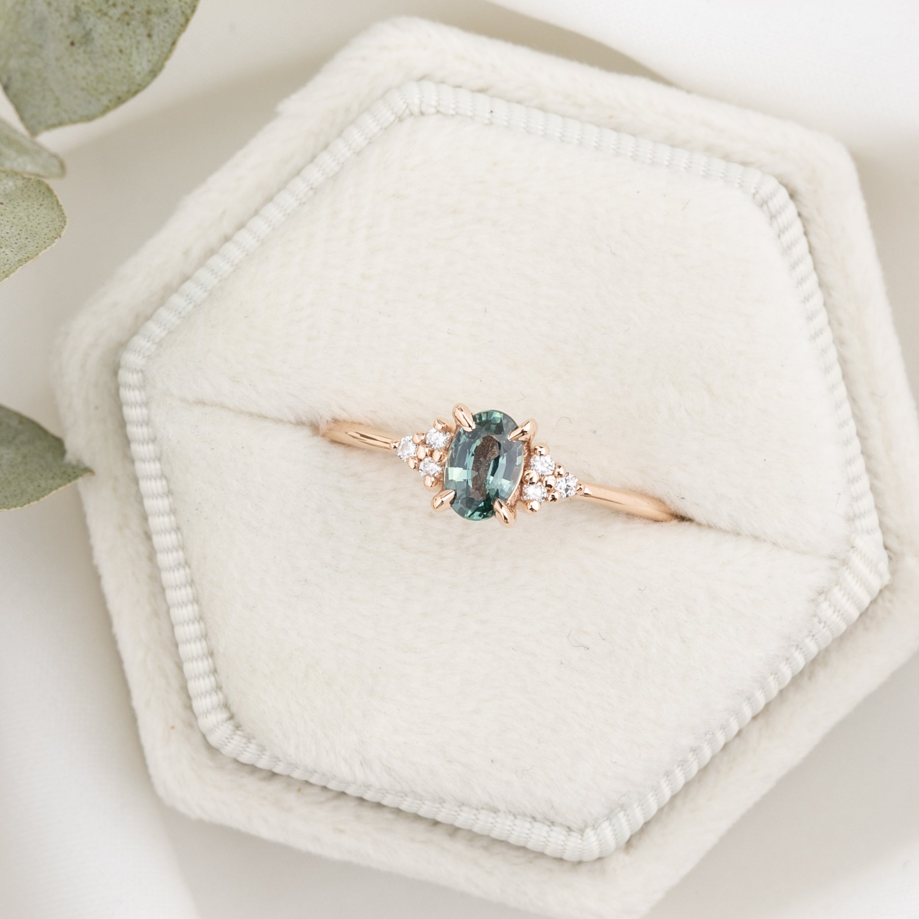 Teresa Ring, 0.50ct Green Madagascar Sapphire