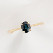 Nina Ring - 0.76ct Teal Blue Tourmaline (One of a kind)