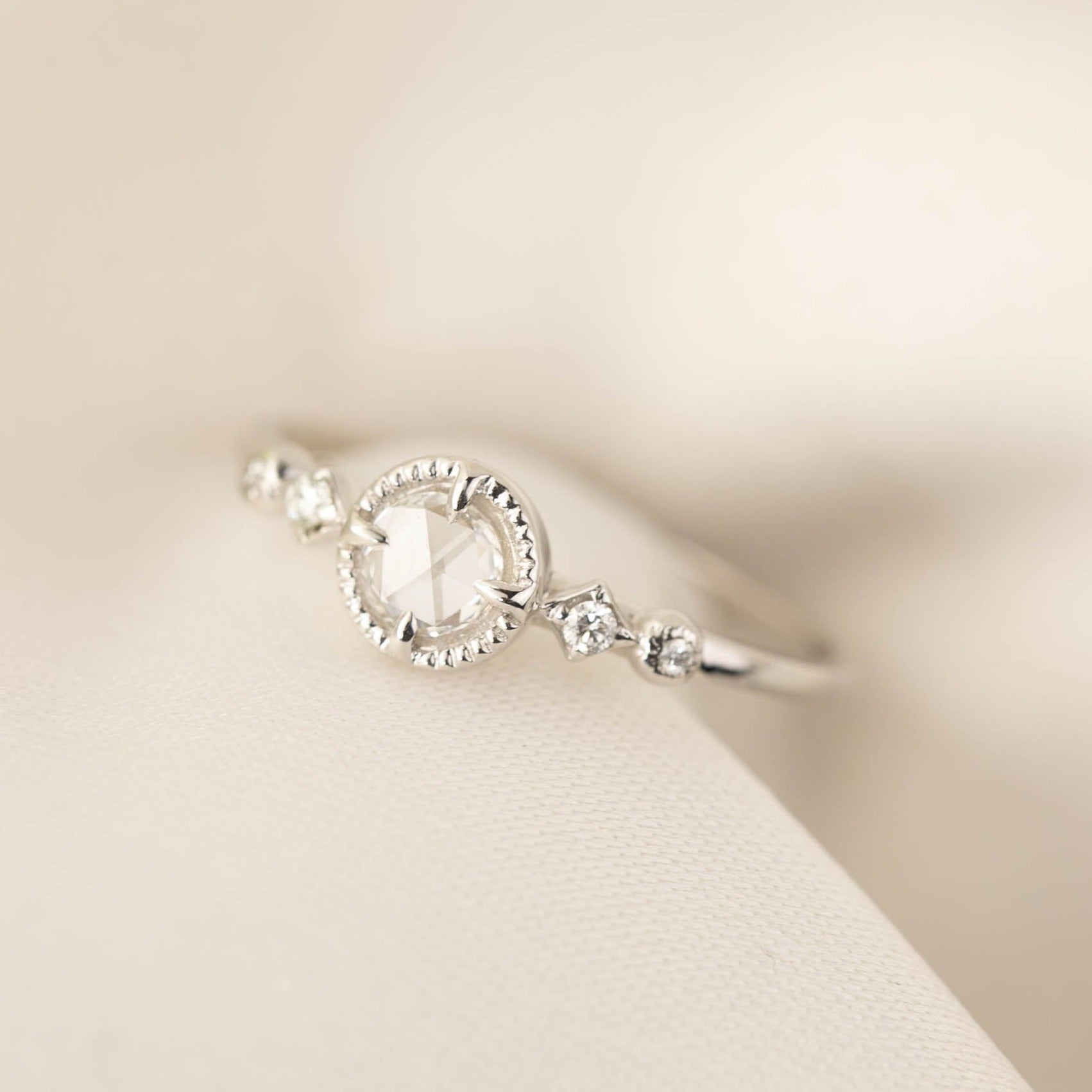 Stella Round Rose Cut Diamond Ring