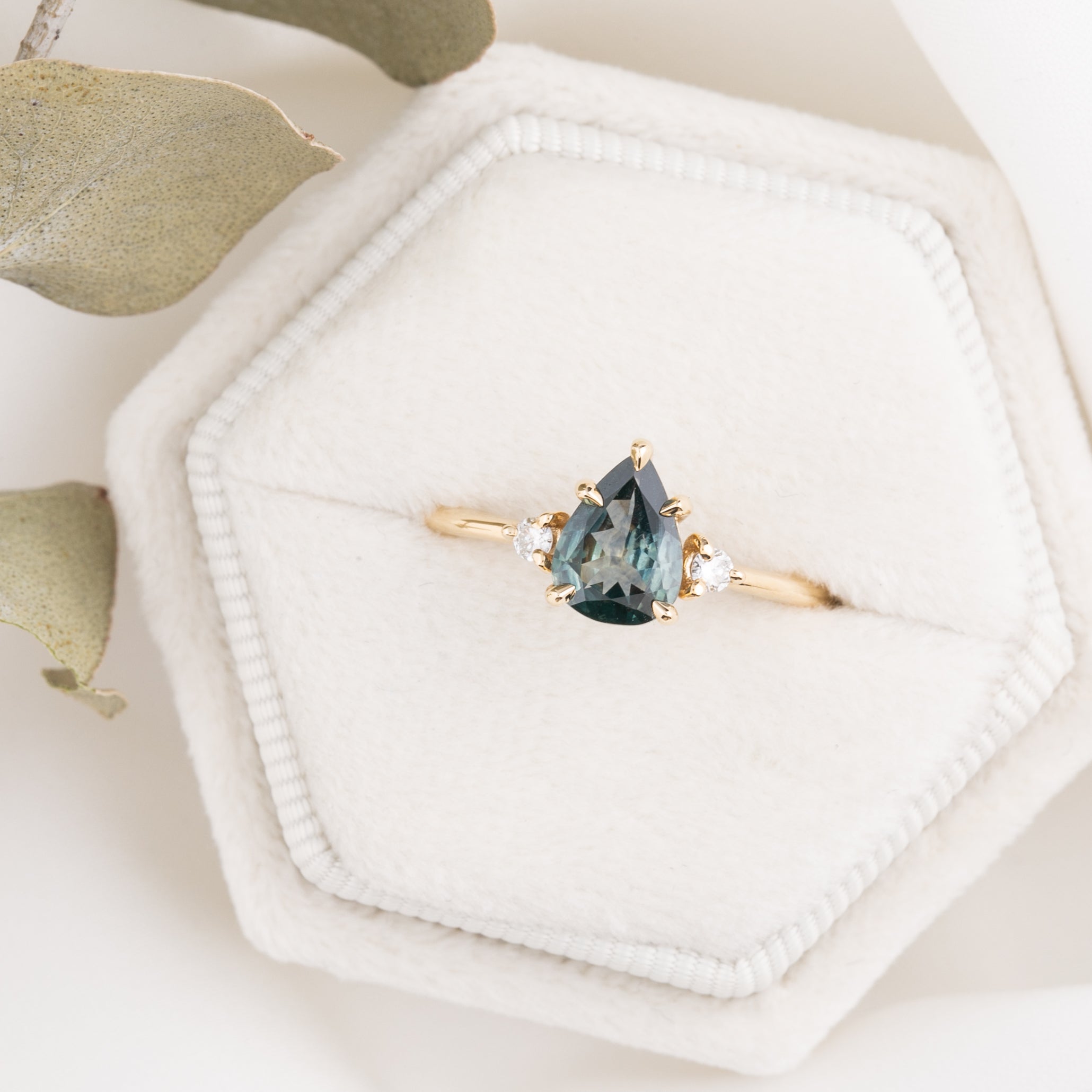 Emilie Ring, 0.97ct Green Montana Sapphire