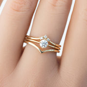 Alice Ring, 0.25ct Brilliant Cut Diamond, 14k Yellow Gold